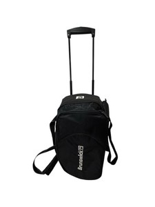 Brunswick Black Rolling 2 Bowling Ball Bag Double Dual Extending Handle Travel