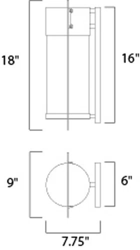 Maxim Focus 18" Modern Black and Seeded Glass LED Outdoor Wall Light - Picture 4 of 4