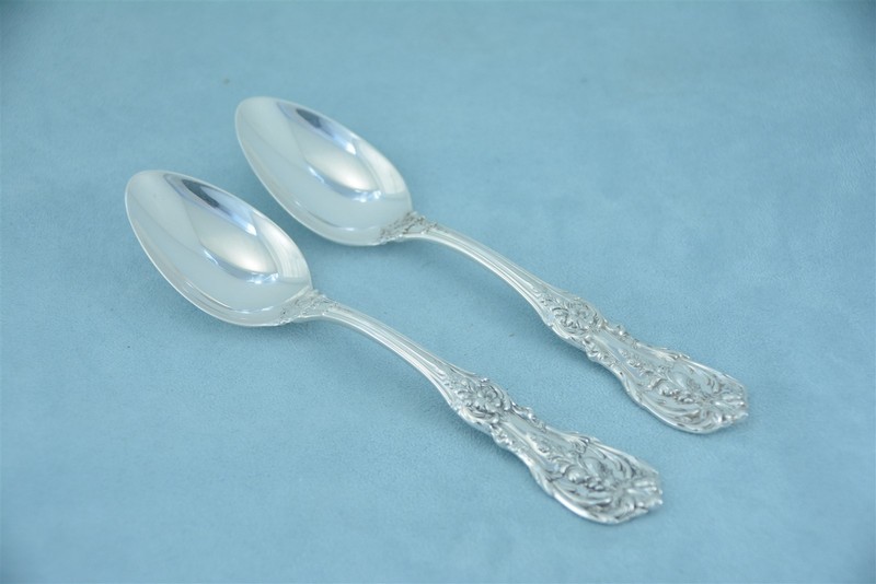 2 Reed & Barton Francis I Sterling Silver 6" Teaspoons New Mark No Monogram