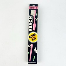 Vintage 1991 Reach Toothbrush Glow in the Dark Pink J J Sealed New