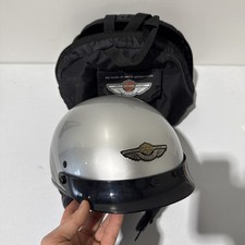 Harley Davidson 100th Anniversary 3/4 Helmet Silver/Black Size Medium