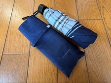 BURBERRY Folding Umbrella Navy Check Pattern