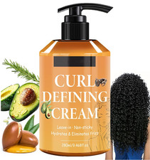 Curl Defining Cream, Anti Frizz Curling Cream for Enhances Wavy Hair and Curly H