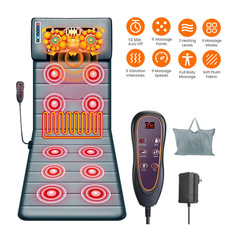 Electric Full Body Heated Massage Mat Neck Back Heating Pad Chair Pad Massage US