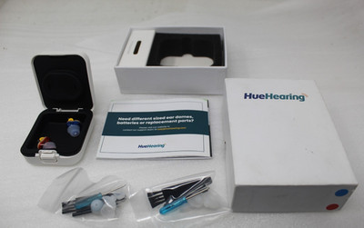 NEW HUEHEARING H-T1-Blue / Red Hearing Aids / Container Box Domes Tools