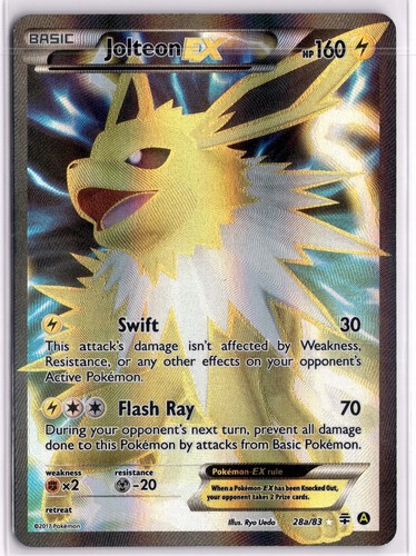 Jolteon EX 28/83 Holo EX Rare Generations Pokemon Near Mint