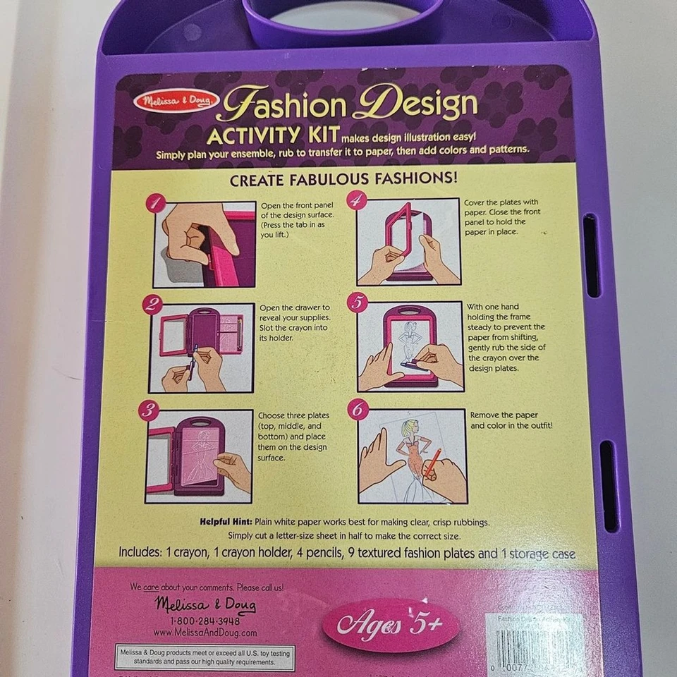 Kit de actividades de diseño de moda Melissa & Doug con 9 placas texturizadas y estuche de almacenamiento Foto 3 de 4