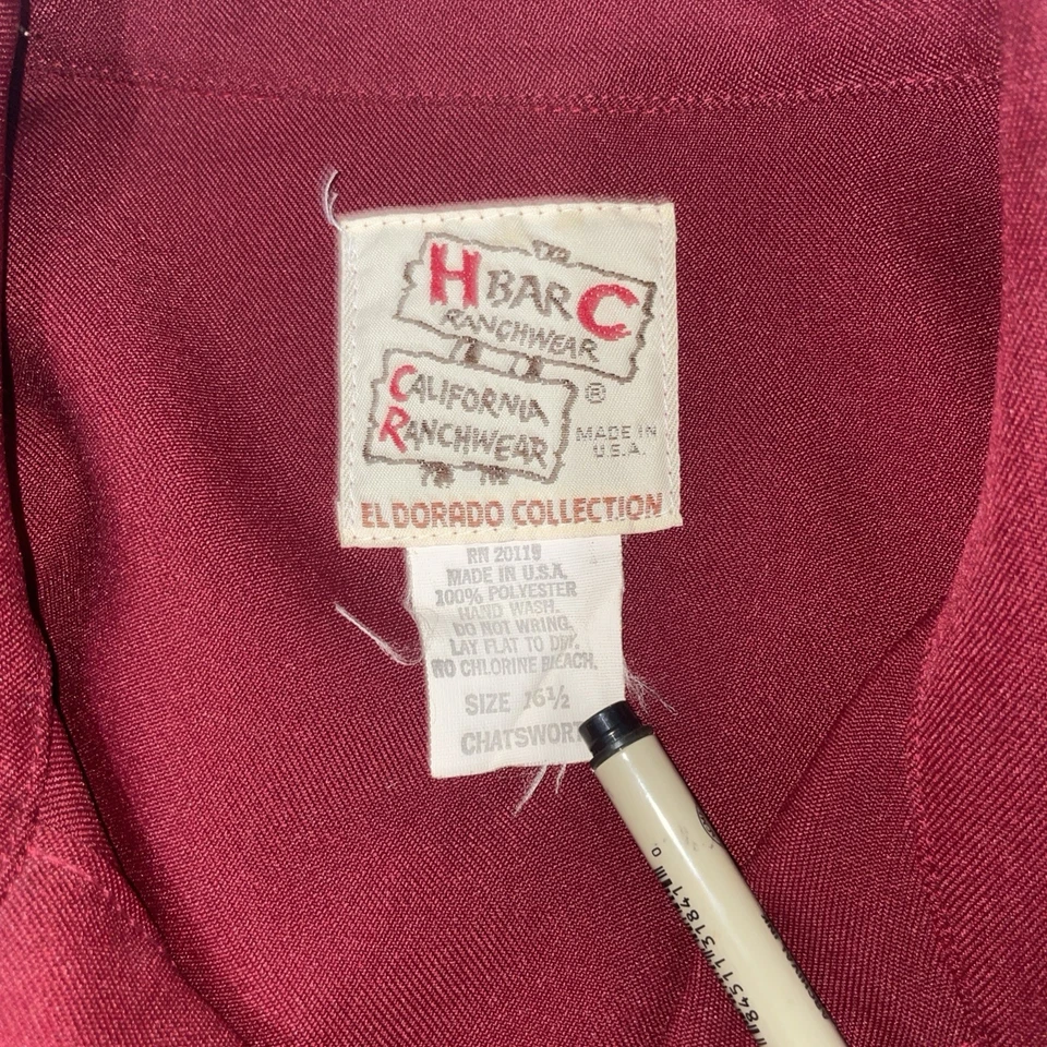 Camisa H Bar C California Ranch Bordada Snap Colección El Dorado Para Hombres 16 1/2 Foto 4 de 4