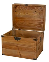 Holztruhe Mit Deckel Elsa Ocker Schatztruhe Holzkiste Aufbewahrungskiste Truhenk
