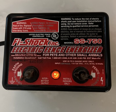 Fi-Shock Inc Electric Fence Energizer Box SS-750 For Pets & Small Animals TESTED