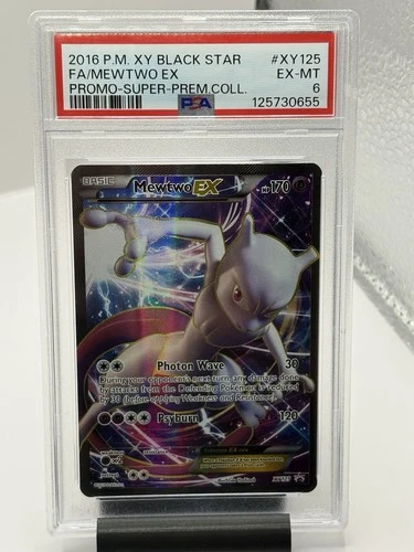2016 Pokemon Mewtwo EX Full Art XY Black Star Promo XY125 PSA 6 EX-MT