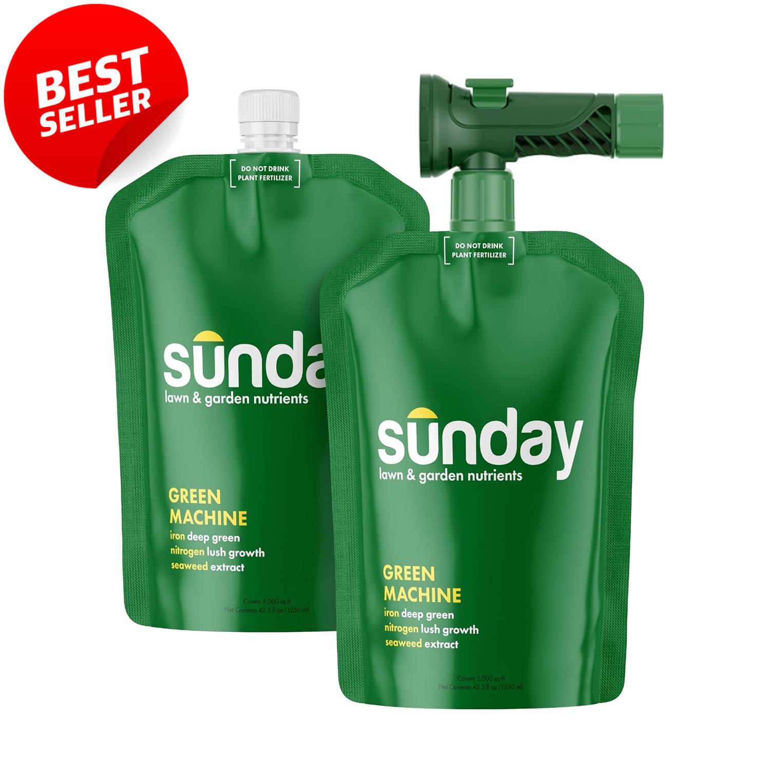 Green Machine Fertilizer 42.3oz 2 Pack Liquid Lawn Growth Universal Sprayer US