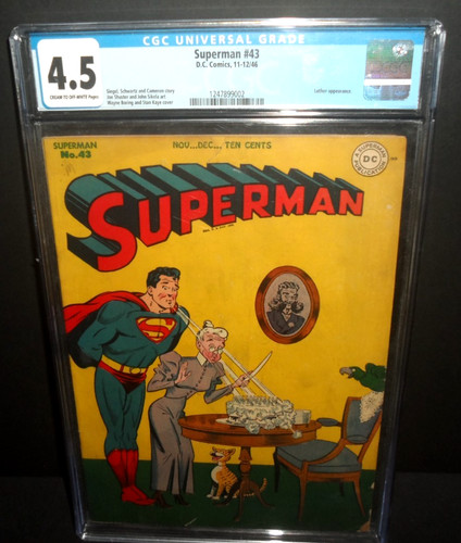 SUPERMAN 43 CGC 4.5 VG DC COMICS BOOK LUTHOR SHUSTER SIEGEL POST WWII (1946)