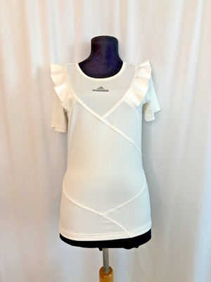 Stella McCartney X Adidas White Ruffle Top - Size Small