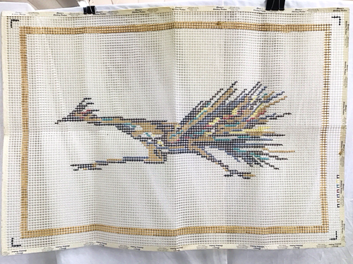 Rug Needlepoint Canvas - Roadrunner - Elouise Stitchery Parlour - Picture 2 of 5