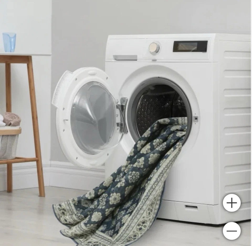 Wyatt & Ash, 5'3" x 7'5" "Beatrice" Washable Indoor Area Rug | Navy - Image 2 of 4