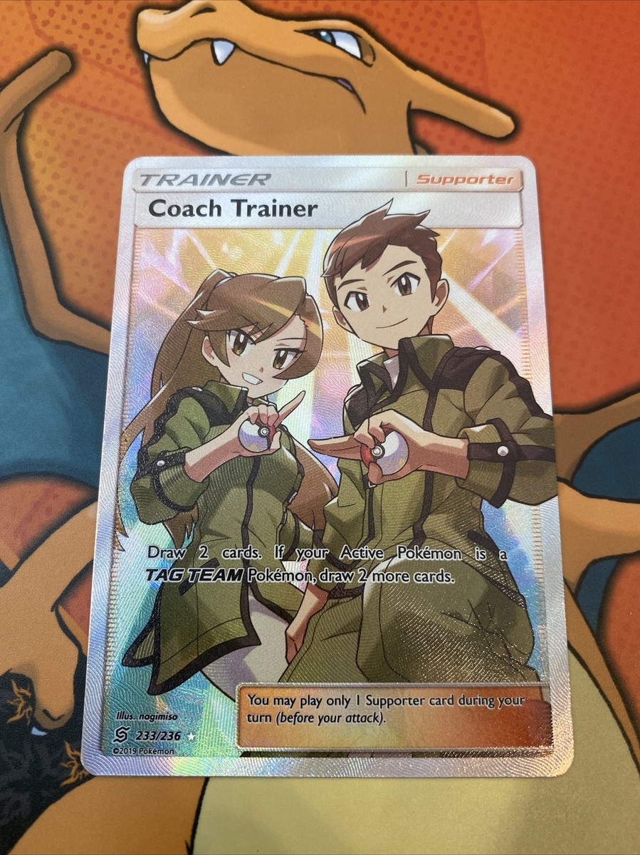 Pokemon Coach Trainer 233/236 Full Art Ultra Rare Holo Unified Minds NM/M