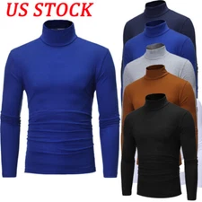 Mens Blouse Base Layer Shirts Warm Tops Mock Neck Shirt Turtleneck Tops Outdoor