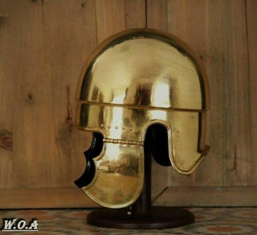 18GA Médiévale Antique Républicain Montefortino Casque Romain Laiton Placage - Photo 2 sur 3