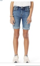 Levi Strauss  Co Girl  s Bermuda Jean Shorts Size 5 Denim Blue Adjustable Waist