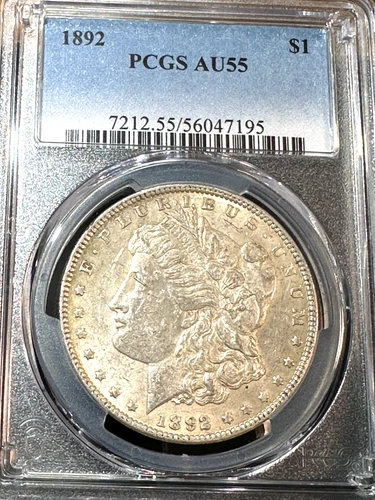 1892 Morgan Dollar PCGS AU55 Great for Grade, New Slab Best Price Ebay* CHRC