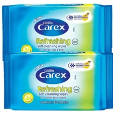 2 Packs Carex Soft Cleansing Wipes Alcohol Free for Body, Hands and Face