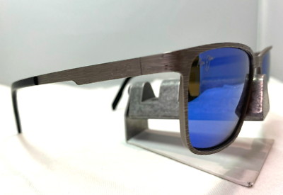 MAUI JIM CUT MOUNTAIN MJ 532-14 SILVER W/ BLUE HAWAII POLARIZED 