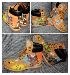 painted timberland boots