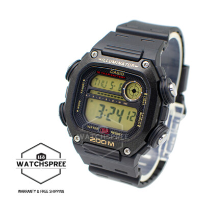 Casio Standard Digital Black Resin Band Watch DW291H-9A