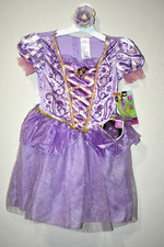 NEW GIRLS SMALL 4-6 DISNEY RAPUNZEL LIGHTED COSTUME DELUXE