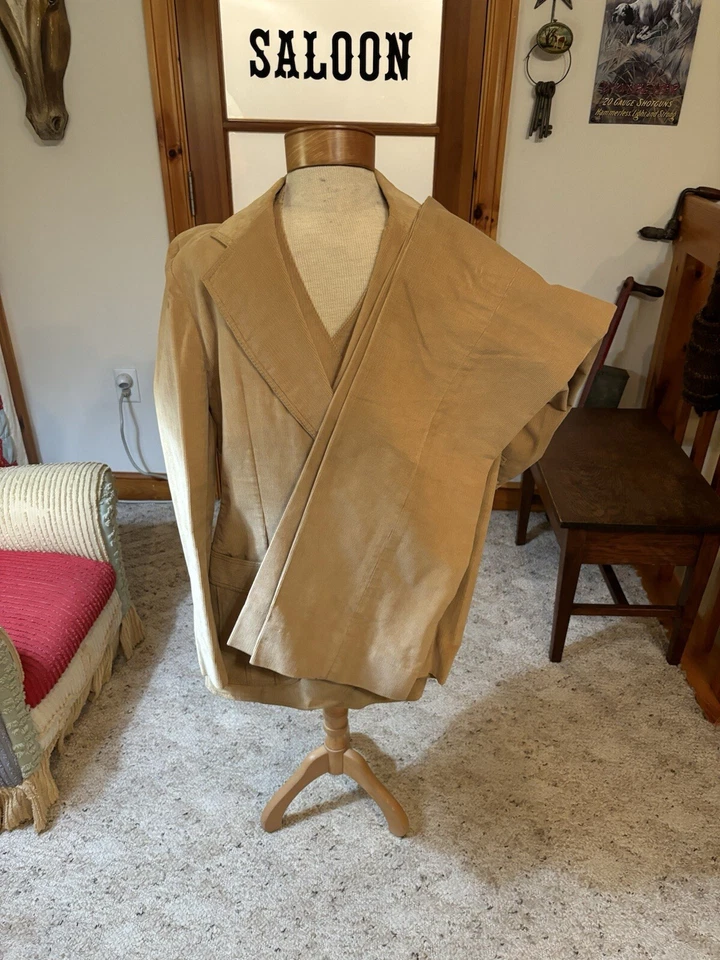 Traje de pana beige de 3 piezas British Crown Clothes 5th Avenue 42 R 34x34 Foto 2 de 4