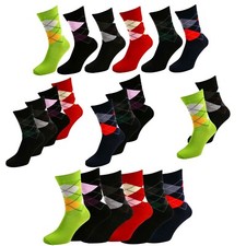 Argyle Dress Casual Cotton Blend Socks UK 6-11