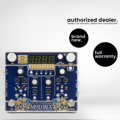 Electro-Harmonix Mod Rex Auto Pan, Filter, Tremolo Modulation Pedal w/ Tap Tempo