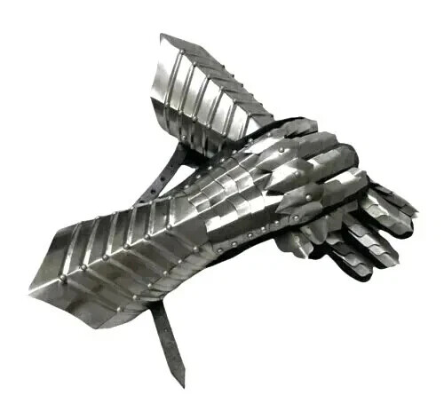 MEDIEVAL KNIGHT WARRIOR METAL GOTHIC STYLE GAUNTLETS FUNCTIONAL ARMOR GLOVES - Picture 3 of 7