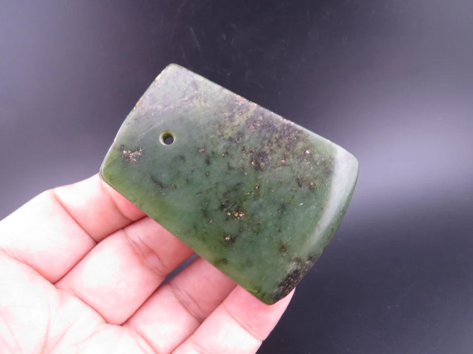 Китай, старый нефрит, антиквариат, культура Хуншань, коллекционные предметы, редкий топор, подвеска M807 - Изображение 4 из 4