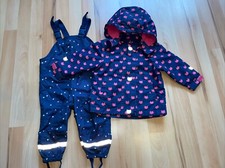 Regenanzug Gr.74/80 Regenhose Topomini Regenjacke TCM Tchibo Blau Pink Katze TOP