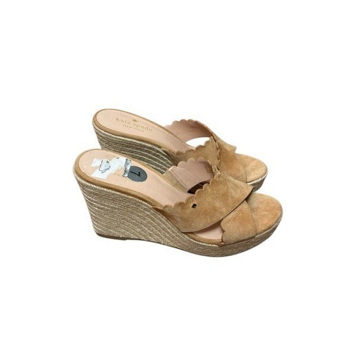 Sandali con zeppa Kate Spade Tegan in pelle marrone taglia 7 - Foto 6 di 8