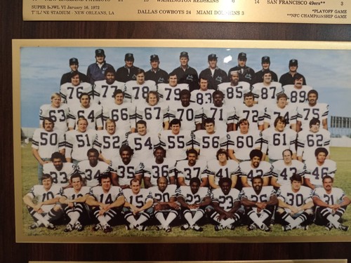 1971 Dallas Cowboys Super Bowl VI Champions Wood Plaque 13"x16" - Picture 3 of 5