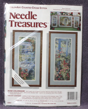 ROSE COLONNADE cross stitch kit NEEDLE TREASURES Makes both pictures JCA NIP