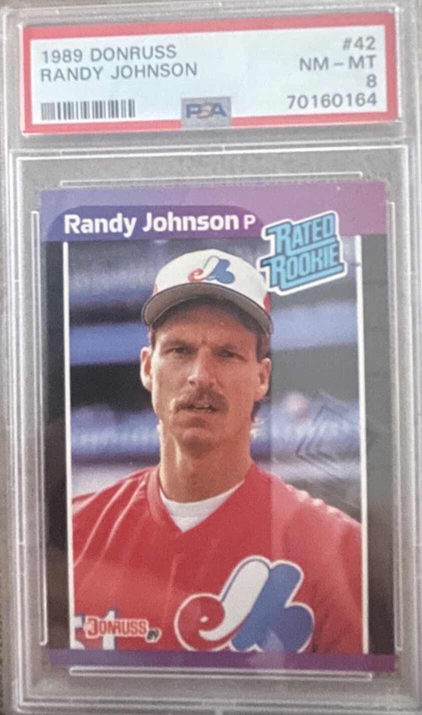 1989 Donruss #42 Randy Johnson PSA 8 NM-MT RC ROOKIE HOF EXPOS DIAMONDBACKS