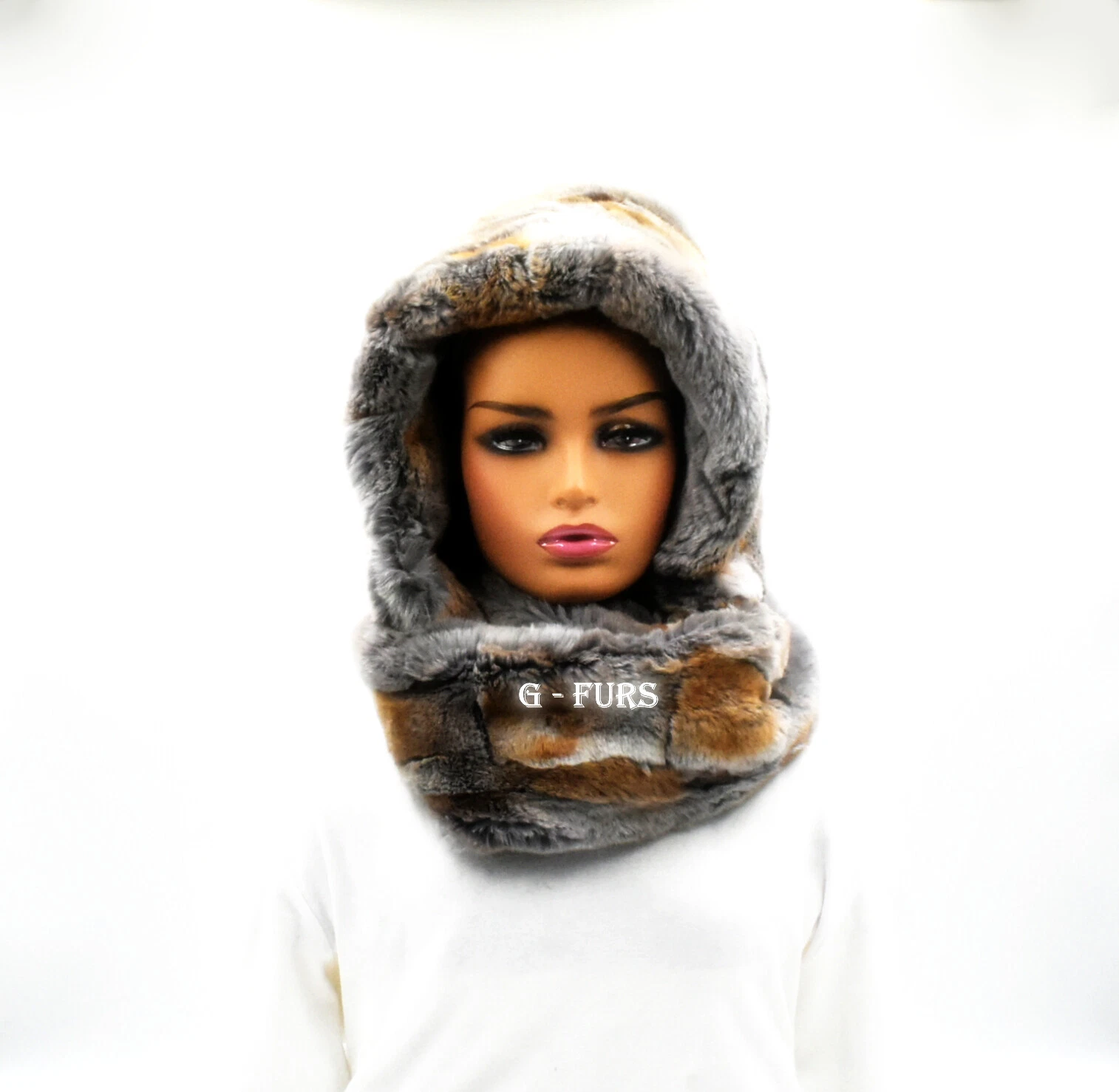 Luxurious Scarf with Hood - Super Warm and Super Soft in Silver Bronze