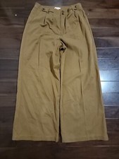 Madewell The Harlow Wide Leg Pants in Acorn Brown Size 12 Linen