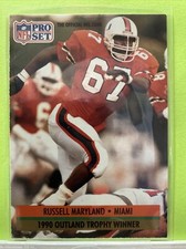 🔥🏈1991 Pro Set Russell Maryland RookieCard OutlandTrophy32Cowboys Hurricanes