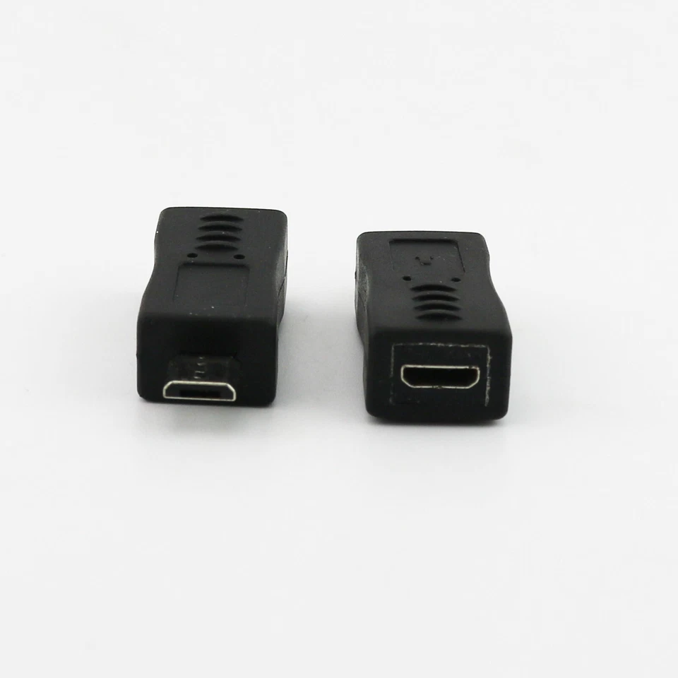 10x Micro USB 5 Pin Male To Micro Female Jack Extension Converter Adapter Black - Image 3 of 4