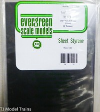 Evergreen Styrene 9117 2 Black Sheets .080" Thick 2.0mm 21" x 8"