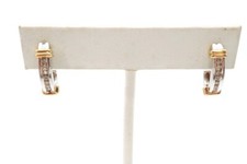 10k White Gold 0.15 CTW Diamond Earrings Two Tone A1