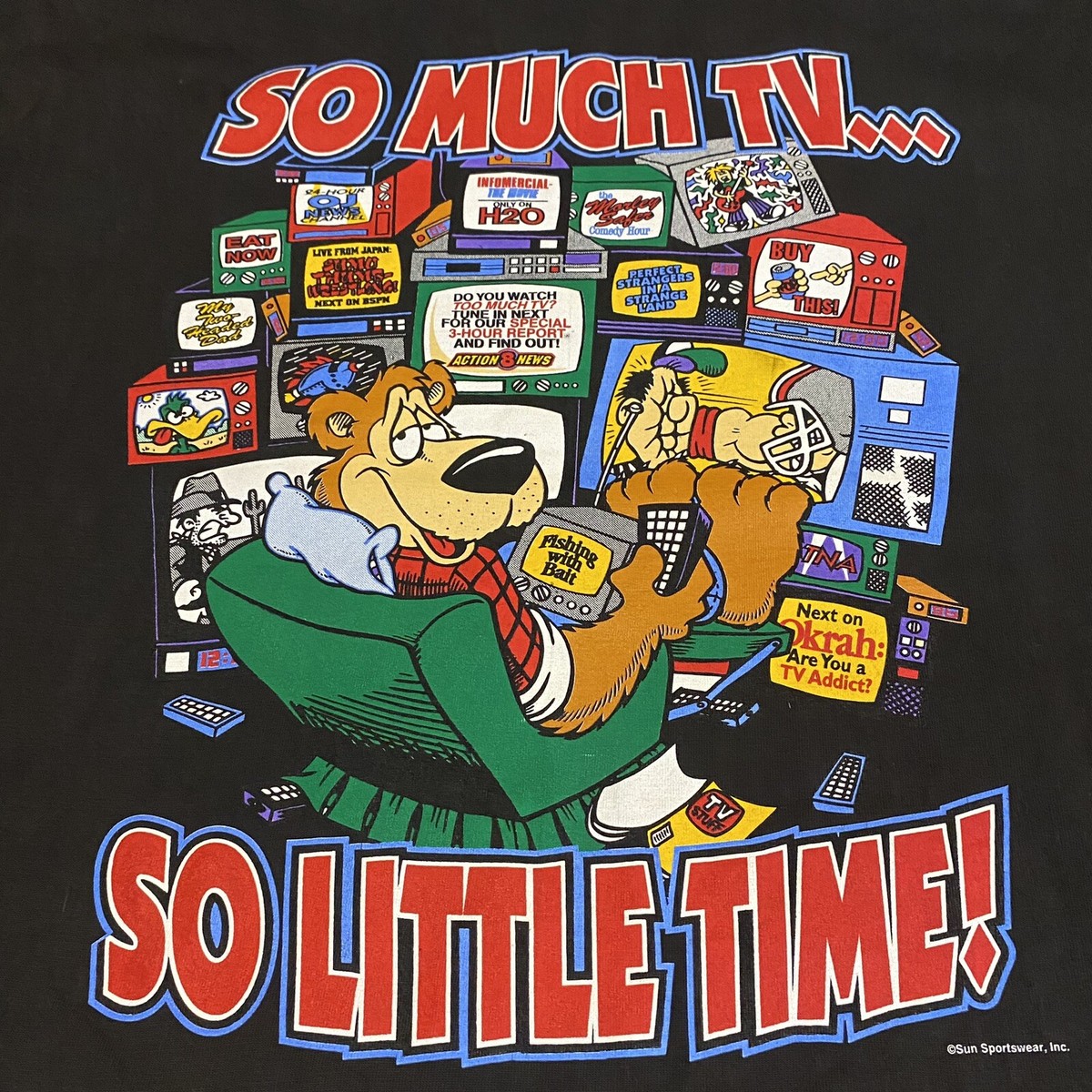 vintage 90s television shirt mens XL cartoon bear MTV Sun
