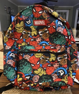 Marvel Comics Avengers Thor Spider-Man Hulk Large Backpack School Travel Bag 16 