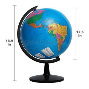 WORLD GLOBE EARTH Map Rotating Geography Ocean Classroom Learning Desktop 6"