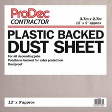 TWIN PACK PRODEC CONTRACTOR  COTTON DUST SHEET PLASTIC BACKED 12 x 9 LAMINATED  